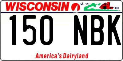 WI license plate 150NBK