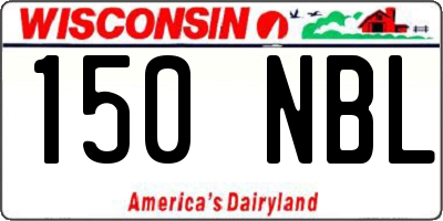 WI license plate 150NBL