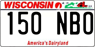 WI license plate 150NBO