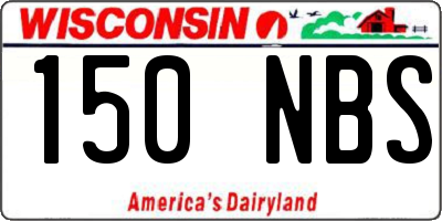 WI license plate 150NBS