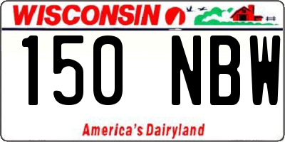 WI license plate 150NBW