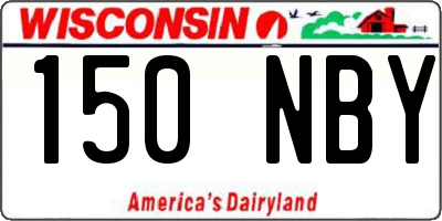 WI license plate 150NBY