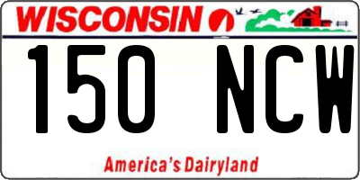 WI license plate 150NCW