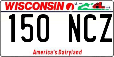 WI license plate 150NCZ