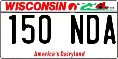 WI license plate 150NDA