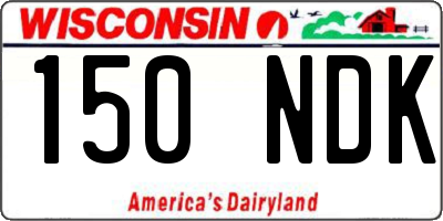 WI license plate 150NDK