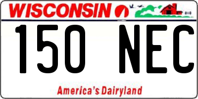 WI license plate 150NEC