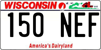 WI license plate 150NEF