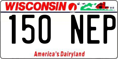 WI license plate 150NEP