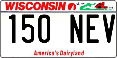 WI license plate 150NEV