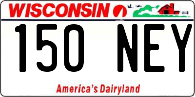 WI license plate 150NEY