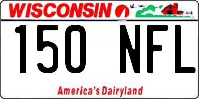 WI license plate 150NFL