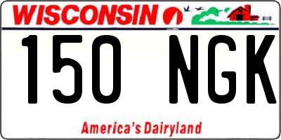 WI license plate 150NGK