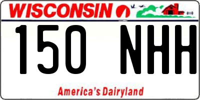 WI license plate 150NHH