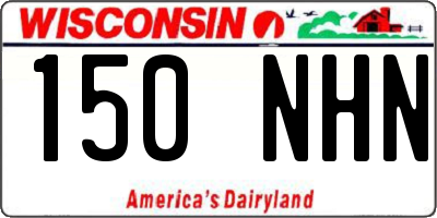 WI license plate 150NHN