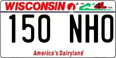 WI license plate 150NHO