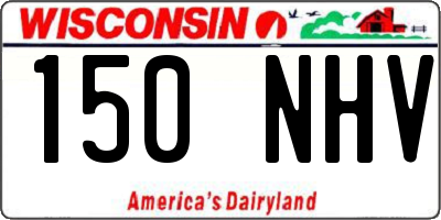 WI license plate 150NHV