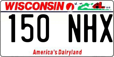 WI license plate 150NHX