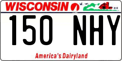 WI license plate 150NHY