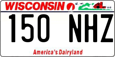 WI license plate 150NHZ