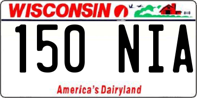 WI license plate 150NIA