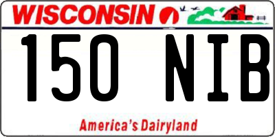 WI license plate 150NIB