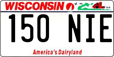 WI license plate 150NIE
