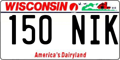 WI license plate 150NIK