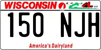 WI license plate 150NJH