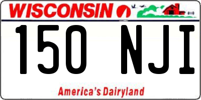 WI license plate 150NJI