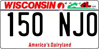 WI license plate 150NJO