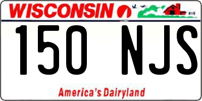 WI license plate 150NJS
