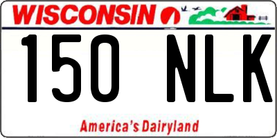 WI license plate 150NLK