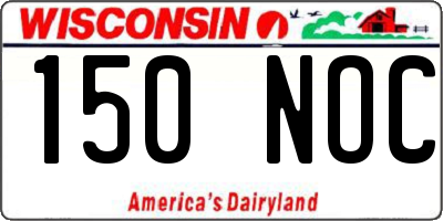 WI license plate 150NOC