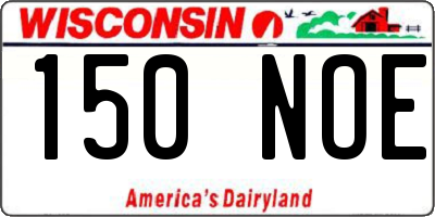 WI license plate 150NOE