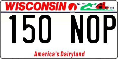 WI license plate 150NOP