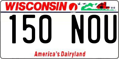 WI license plate 150NOU