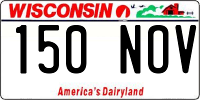 WI license plate 150NOV