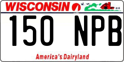 WI license plate 150NPB