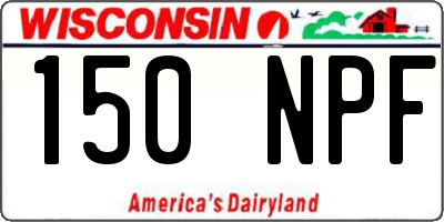 WI license plate 150NPF