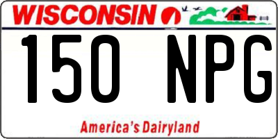 WI license plate 150NPG