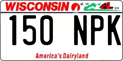 WI license plate 150NPK