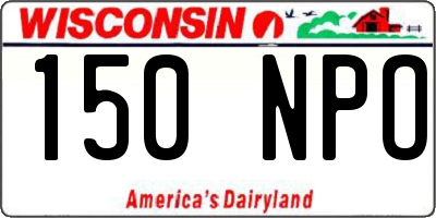 WI license plate 150NPO