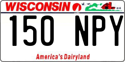 WI license plate 150NPY