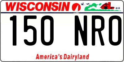 WI license plate 150NRO