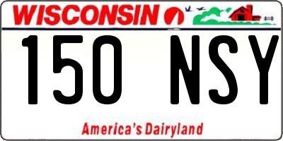 WI license plate 150NSY