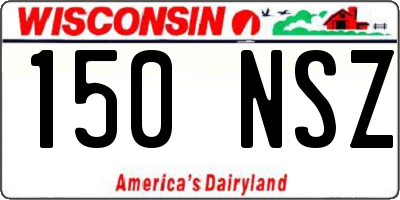 WI license plate 150NSZ