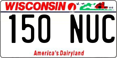 WI license plate 150NUC