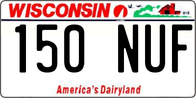 WI license plate 150NUF