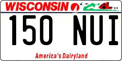 WI license plate 150NUI